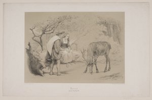 Korset, pag. 299, illustration til Christian Winthers "Hjortens Flugt" af Lorenz Frølich