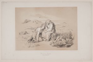 Moder og datter, pag. 289, illustration til Christian Winthers "Hjortens Flugt" af Lorenz Frølich