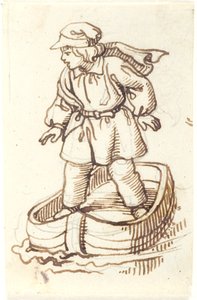 Stående dreng i en båd af Lorenz Frølich