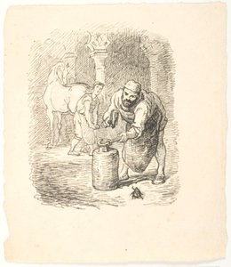 Udkast til illustration til Skarnbassen af Lorenz Frølich