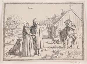 Illustration til Adam Oehlenschlägers digt "De to kirketårne" af Lorenz Frølich