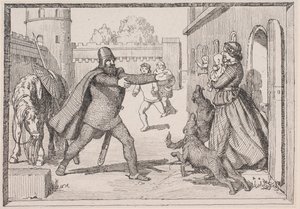 Illustration til Adam Oehlenschlägers digt „De to kirketårne“ af Lorenz Frølich