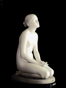 Tillid til Gud Unge pige knæler ned og vender blikket mod himlen i bøn. Marmorskulptur af Lorenzo Bartolini (1777-1850) 1835 Dim. 95 cm Milano, Museo Poldi-Pezzoli