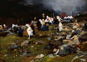 Procession i High Mountain