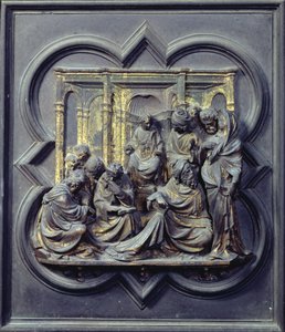 Kristus blandt lægerne, fjerde panel af norddørene til dåbskapellet San Giovanni, 1403-24 (bronze)