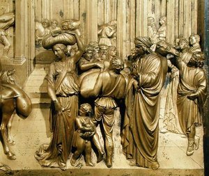 Historien om Joseph, detaljer fra det originale panel fra dåbskapellets østdøre af Lorenzo Ghiberti