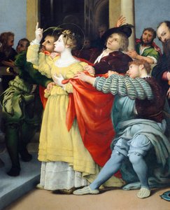 Altertavle af Saint Lucia eller Saint Lucia For Dommeren af Lorenzo Lotto