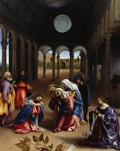 Kristi afsked med sin mor af Lorenzo Lotto