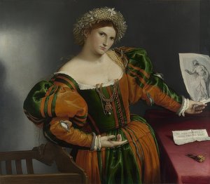 Portræt af en kvinde (Lucretia). Omkring 1530-32 af Lorenzo Lotto
