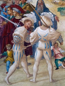 Martyrium of Saint Barbara, detaljer fra historierne om Saint Barbara af Lorenzo Lotto