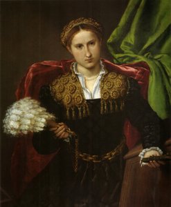 Portræt af Laura da Pola, hustru til Febo da Brescia. af Lorenzo Lotto