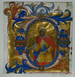Indledende D[eus in loco] med en profet udskåret fra en gradual, 1409-10. af Lorenzo Monaco