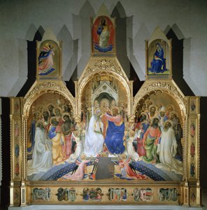 Jomfruens kroning - Tempera på træ af Lorenzo Monaco