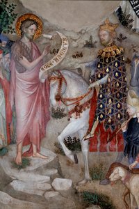 Prædikation af Johannes Døberen, detaljer (Fresco af Lorenzo Salimbeni