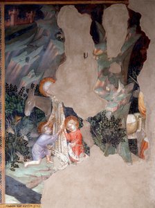 Mødet mellem Maria og Jesus med Johannes Baptist som barn, detaljer (Fresco af Lorenzo Salimbeni