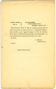 Generelle ordrer, nr. 11, krigsafdeling, generaladjutantens kontor, Washington, 23. april 1861 af Lorenzo Thomas