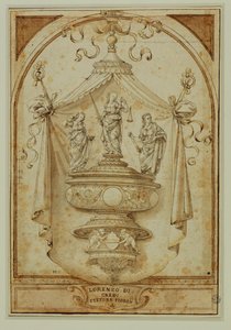 Studie til et begravelsesmonument ... af Lorenzo di Credi
