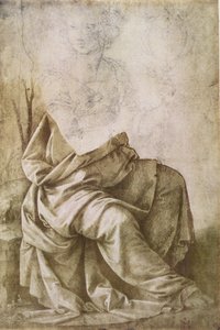 Studie af en figur, der repræsenterer astronomi (pen og blæk med vask) af Lorenzo di Credi