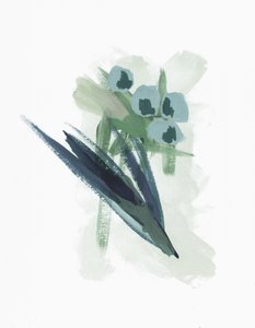 Abstrakte blå blomster af Lori Ann Folz