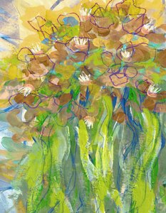 Farverige blomster i haven af Lori Ann Folz