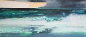 Seascape, (olie og shellak på gesso)