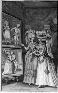 Illustration af Louis Binet (1744-1800) til bogen af ​​Nicolas Edme Restif de La Bretonne "" Les Parisiennes"", eller XL General Characters Taken in the Modern Moors, egnet til at tjene en l