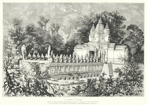 Porten til Angkor, Cambodja (gravering) af Louis (after) Delaporte