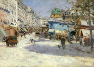 Rue Lepic, hjørnet af Rue Puget og Place Blanche, ca. 1890 (olie på træ) af Louis Abel-Truchet