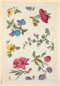 Blomsterdesign til trykt tekstil