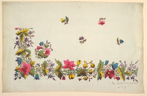 Blomsterdesign til trykt tekstil