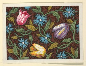 Blomsterdesign til trykte tekstiler