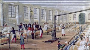 Militærhospitalet i Val-de-Grace i Paris, 1854 af Louis Amable Crapelet