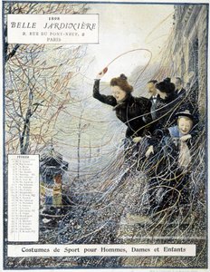 Februar: karnevallet i "" Mardi Gras"" - butikskalender "" La Belle Jardinière"" af Louis Anet Sabatier