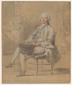 Siddende mand holder en snusdåse, ca. 1750-1760. af Louis Aubert