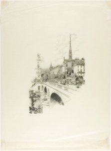 Saint-Michel-broen af Louis Auguste Lepère