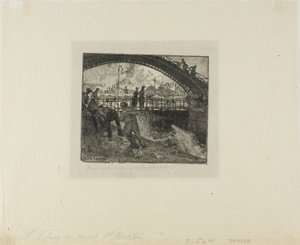 Sluse i Canal Saint-Martin af Louis Auguste Lepère