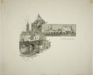 Moret: træmøllen af Louis Auguste Lepère
