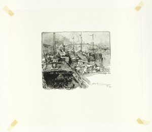 Villette Dock, planche fem fra Le Long de la Seine et des Boulevards