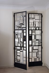 Sæt med døre, ca. 1928 (glas & patineret jern) af Louis Barillet