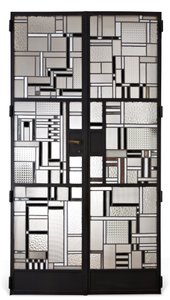 Sæt med døre, ca. 1928 (glas & patineret jern)