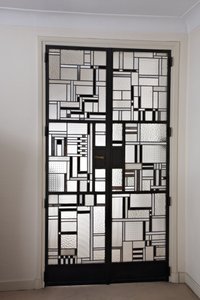 Sæt med døre, ca. 1928 (glas & patineret jern)