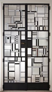 Sæt med døre, ca. 1928 (glas & patineret jern)