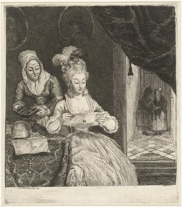 Ung kvinde læser et brev af Louis Bernard Coclers