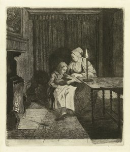 Mor lærer sin søn L