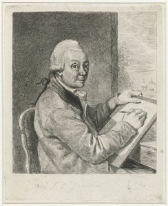 Portræt af kunstneren Johannes Janson, tegning af Louis Bernard Coclers
