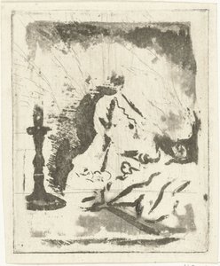 Studiebord med lysekrone af Louis Bernard Coclers