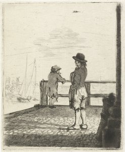 To sømænd venter i havnen af Louis Bernard Coclers