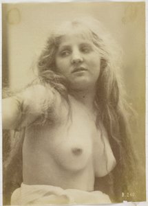 Studie af en kvindelig nøgenmodel, buste set forfra af Louis Bonnard