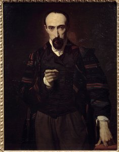 Portræt af Achille Deveria (1800-1857) maler og gravør. Maleri af Louis Boulanger (1806-1867) af Louis Boulanger