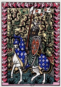Chevalier - i "" Frenes og Galerans kærlighed fortalt af Jean Renard, fund fra det 12. århundrede, bearbejdet af Andre Mary ", ill. de engravings sur bois af Louis Bouquet, red. Jonquieres, Paris